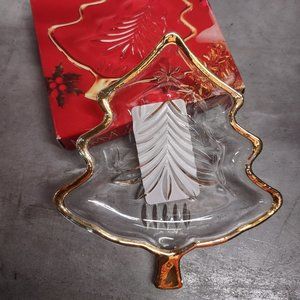 Mikasa Yuletide Tree Gold Sweet Dish Set